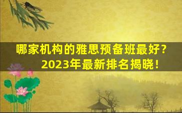 哪家机构的雅思预备班最好？ 2023年最新排名揭晓！